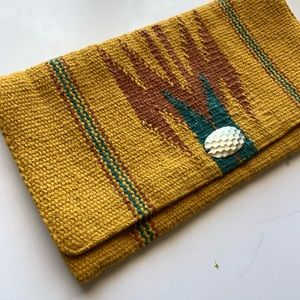 Free People Mustard And Pattered Handbag Clutch